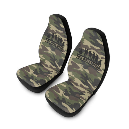 Veteran Car Seat Covers This We'll Defend Camouflage Pattern Seat Covers Green