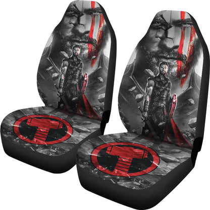 Thor Car Seat Covers MV Thor God Of Thunder Graphic Seat Covers Gray Red
