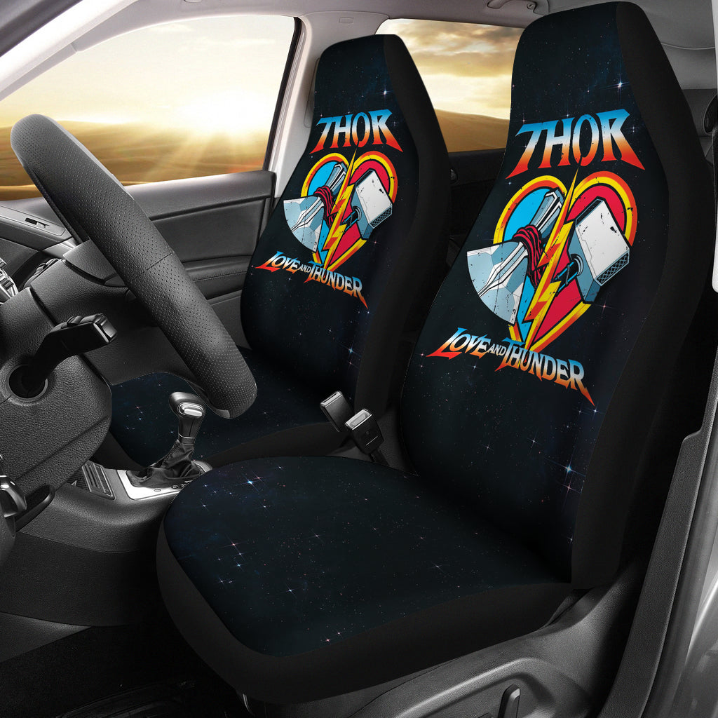 Thor Car Seat Covers MV Mjolnir And Stormbreaker Seat Covers Black