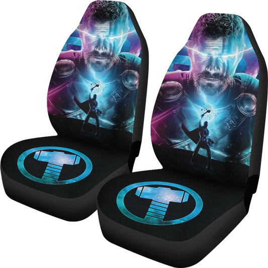 Thor Car Seat Covers MV Thor Stormbreaker Graphic Seat Covers Black Blue