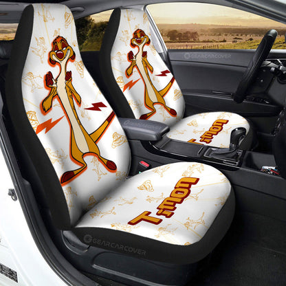 LK Car Seat Covers DN Lion King Character Timon Graphic Seat Covers White Brown