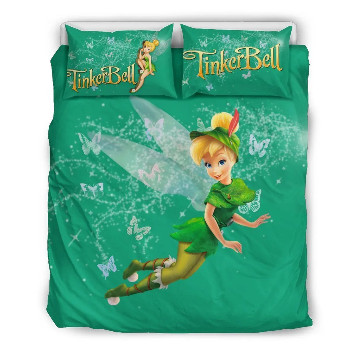 Tinker Bell Bedding Set DN Tinker Bell With Leaf Suit Duvet Covers Green Unique Gift