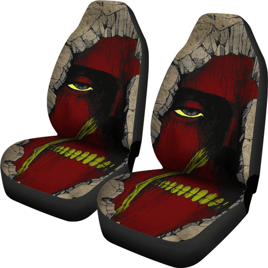 Attack On Titan Car Seat Covers Titan Face Under The Wall Seat Covers Red