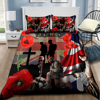 Veteran Bedding Set UK Veteran Honor The Fallen Duvet Covers Colorful Unique Gift