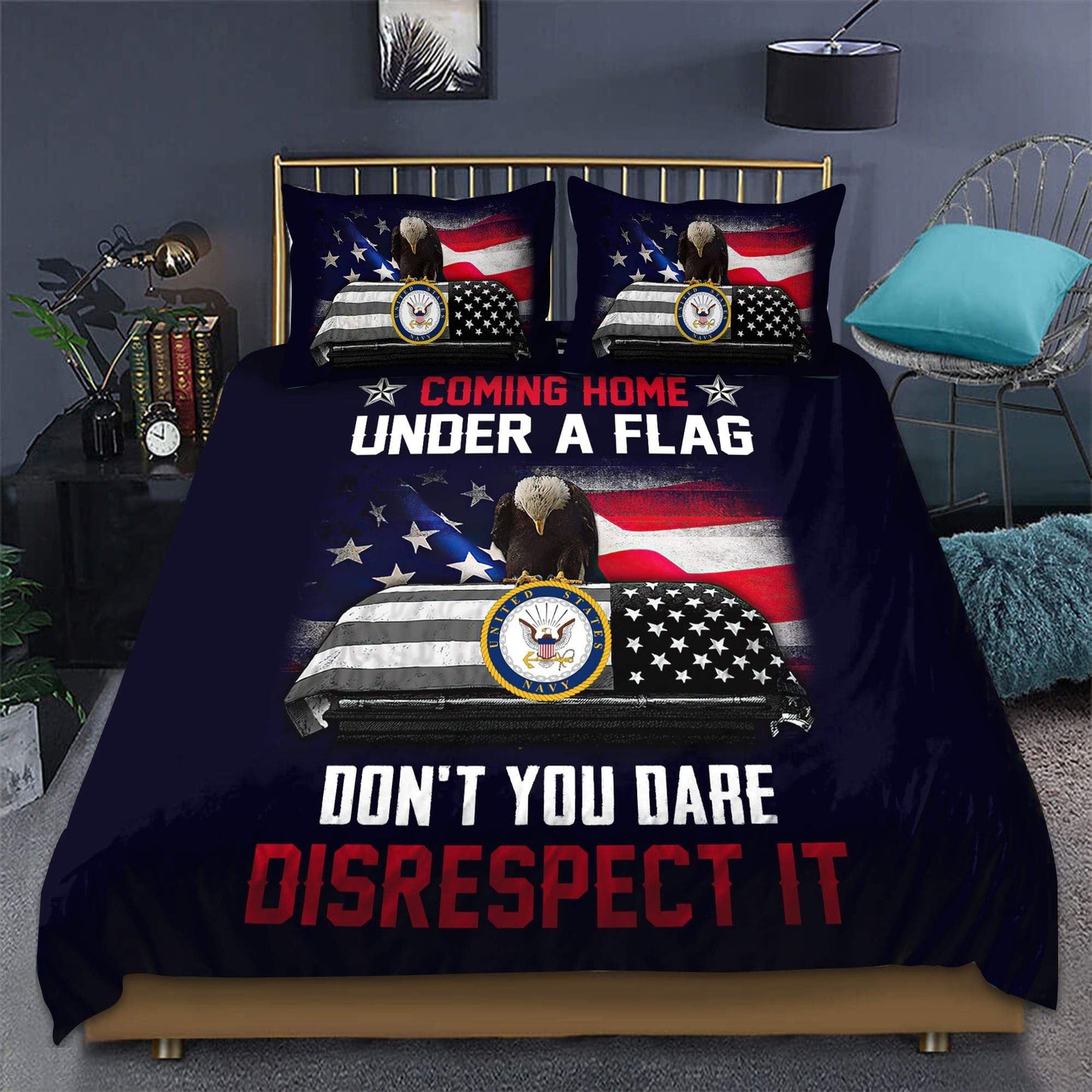 Veteran Bedding Set If You Haven't Risked Coming Home Under A Flag Duvet Covers Black Unique Gift