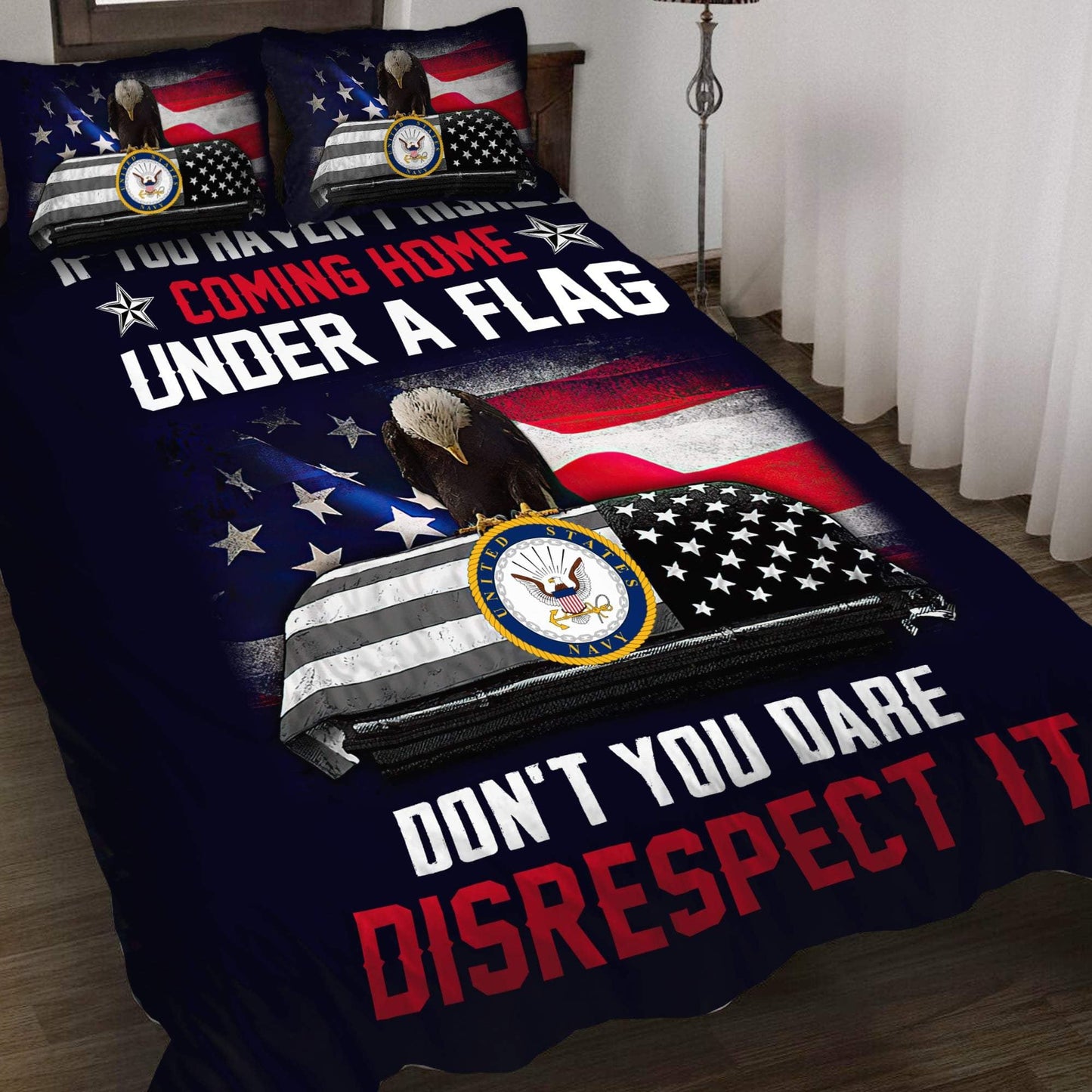 Veteran Bedding Set If You Haven't Risked Coming Home Under A Flag Duvet Covers Black Unique Gift