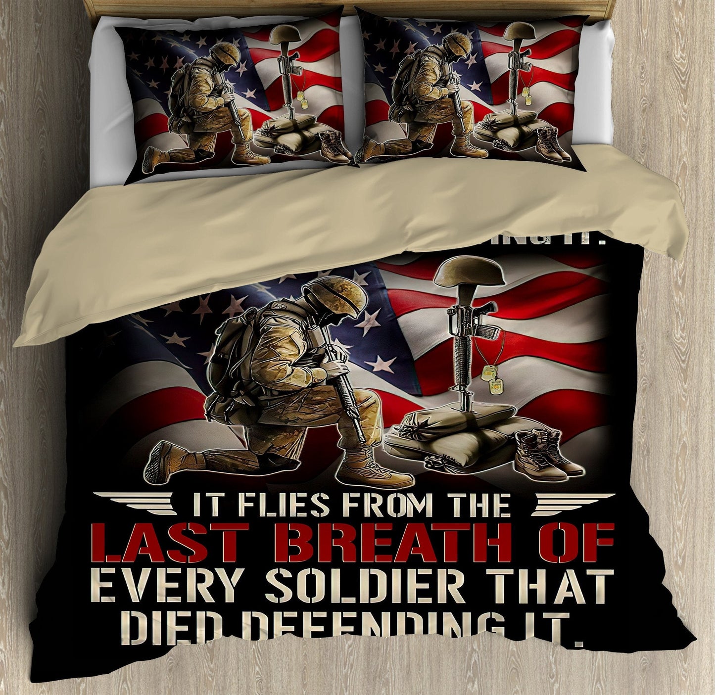 Veteran Bedding Set Our Flag Doesn't Fly From The Wind Moving It Duvet Covers Black Unique Gift