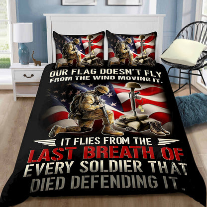 Veteran Bedding Set Our Flag Doesn't Fly From The Wind Moving It Duvet Covers Black Unique Gift