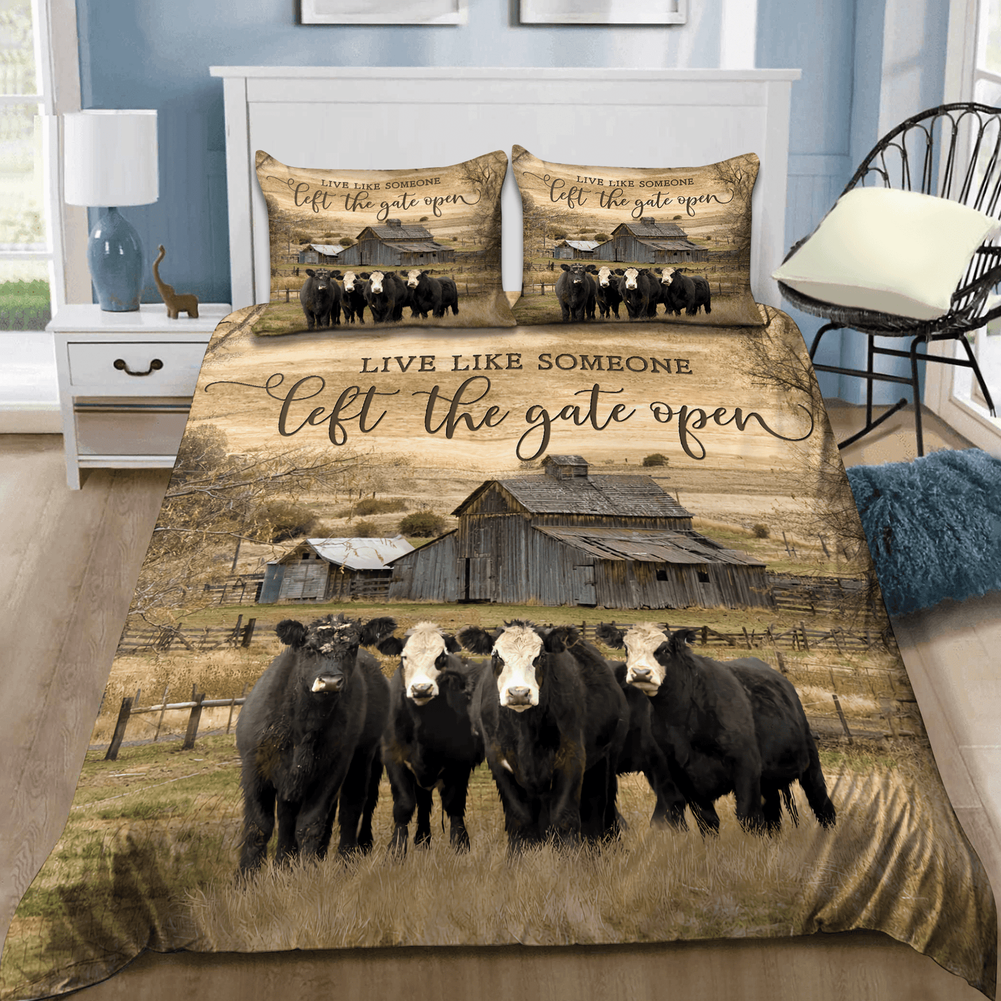 Cow Bedding Set Cow Someone Left The Gate Open Duvet Covers Brown Unique Gift