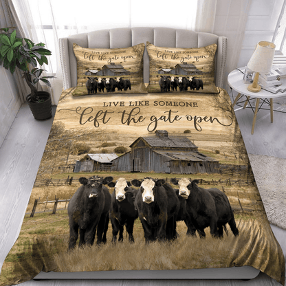 Cow Bedding Set Cow Someone Left The Gate Open Duvet Covers Brown Unique Gift