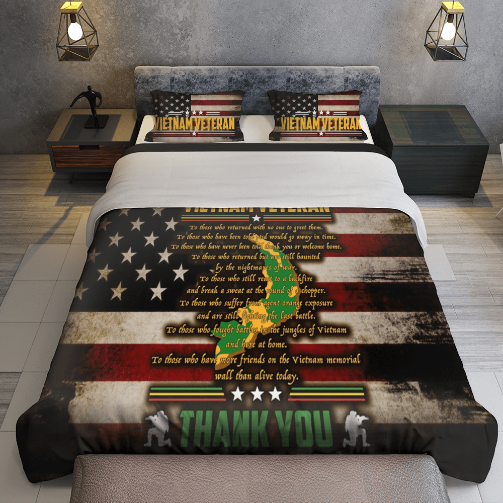 Veteran Bedding Set To The Vietnam Veteran Thank You Duvet Covers Brown Unique Gift