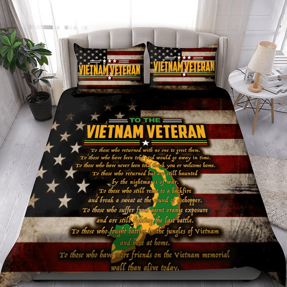 Veteran Bedding Set To The Vietnam Veteran Thank You Duvet Covers Brown Unique Gift