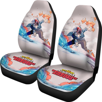 My Hero Academia Car Seat Covers Todoroki Shouto Ice And Fire Hero Seat Covers Colorful