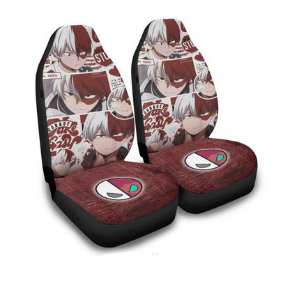 My Hero Academia Car Seat Covers My Hero Academia Todoroki Manga Pattern Seat Covers White Red