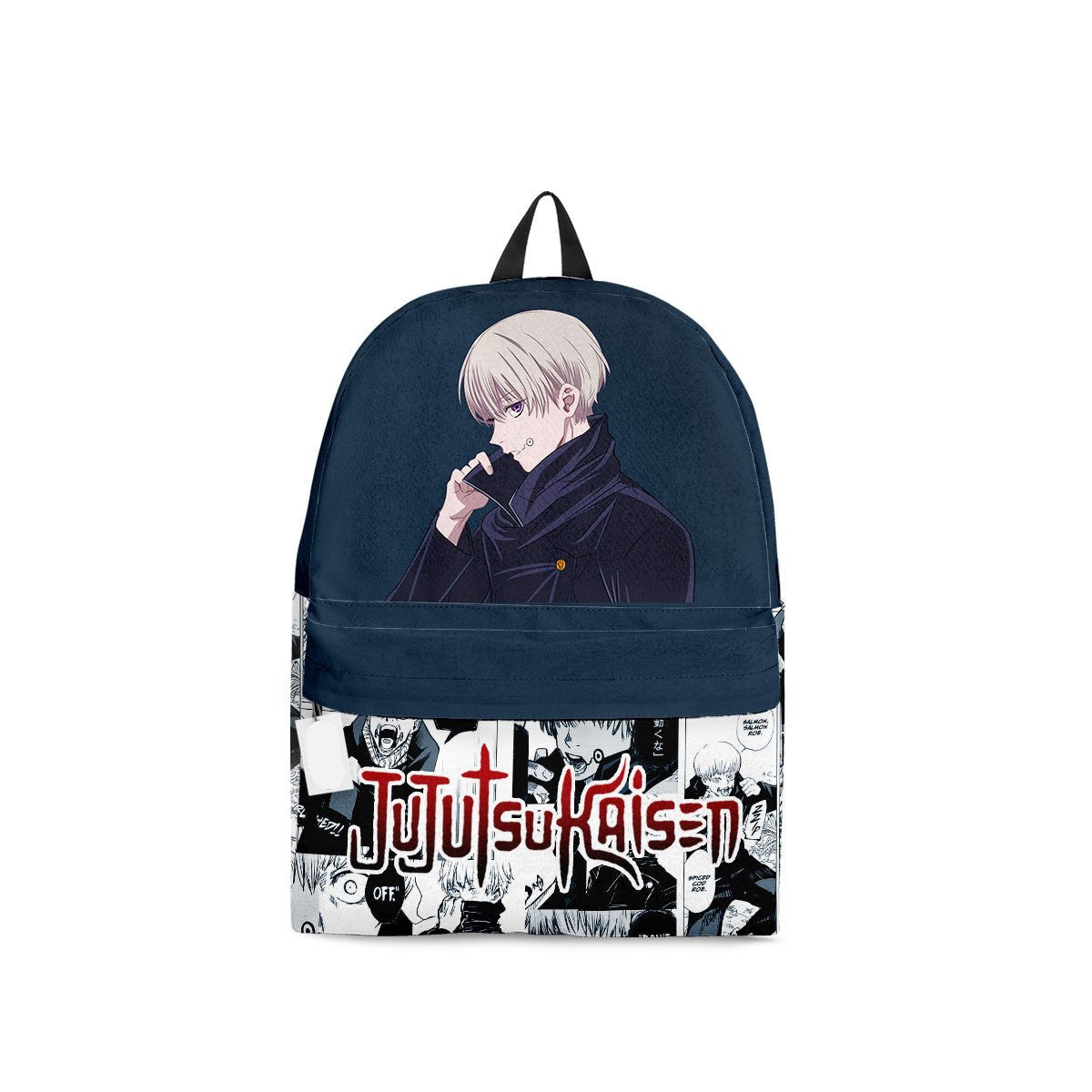 Jujutsu Kaisen Backpack Toge Inumaki Manga Pattern Backpacks Black White