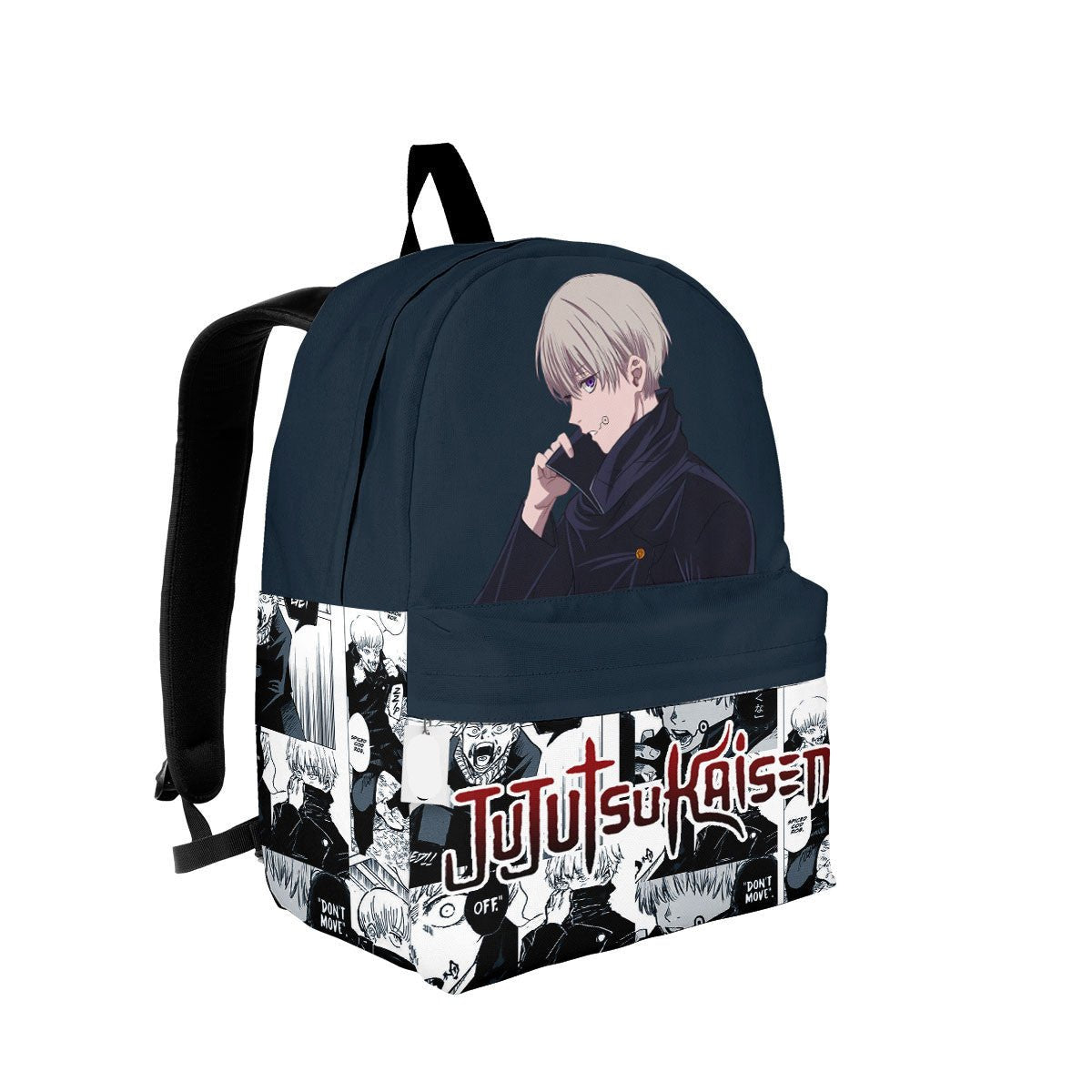 Jujutsu Kaisen Backpack Toge Inumaki Manga Pattern Backpacks Black White