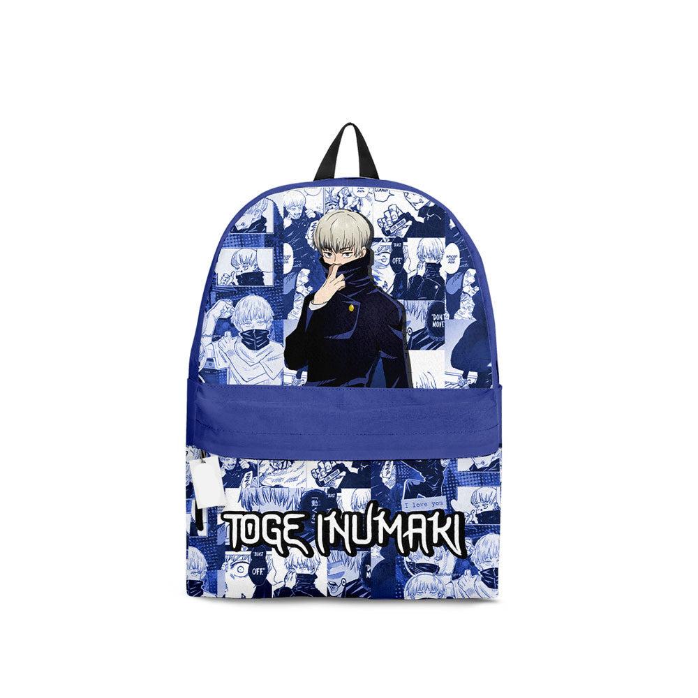 Jujutsu Kaisen Backpack Toge Inumaki Graphic Symbol Manga Pattern Backpacks Blue