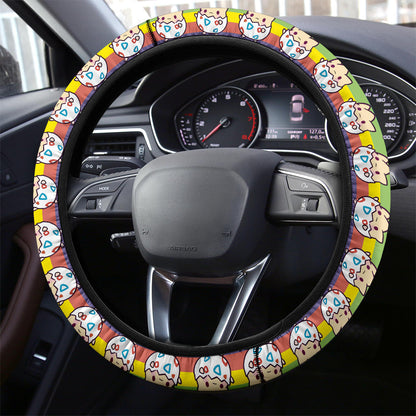 PKM Steering Wheel Cover Chibi PKM Togepi Egg Pattern Driving Wheel Cover Colorful