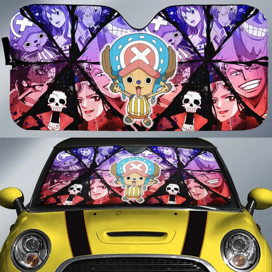 One Piece Car Sun Shade Tony Tony Chopper And Other Characters Winshield Sun Shade Colorful