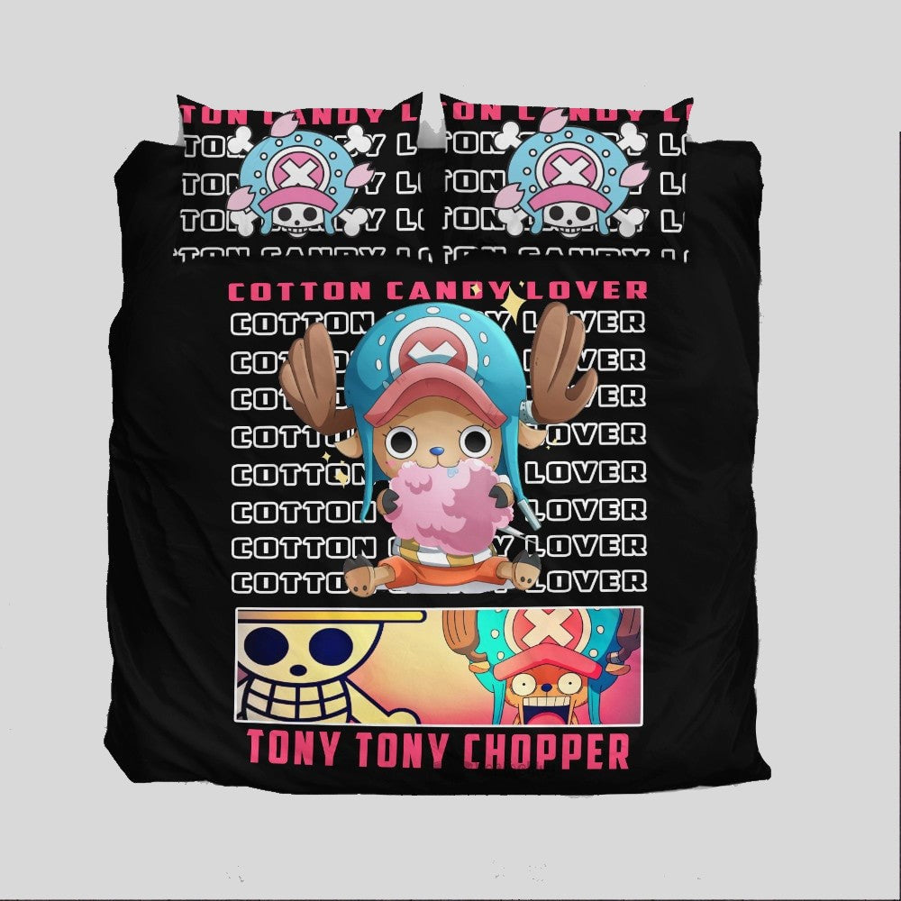 One Piece Bedding Set Cotton Candy Lover Tony Tony Chopper Graphic Duvet Covers Black Unique Gift