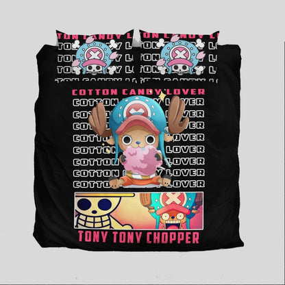 One Piece Bedding Set Cotton Candy Lover Tony Tony Chopper Graphic Duvet Covers Black Unique Gift