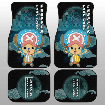 One Piece Car Mats Tony Tony Chopper Graphic Cloud And Moon Pattern Car Floor Mats Black Blue