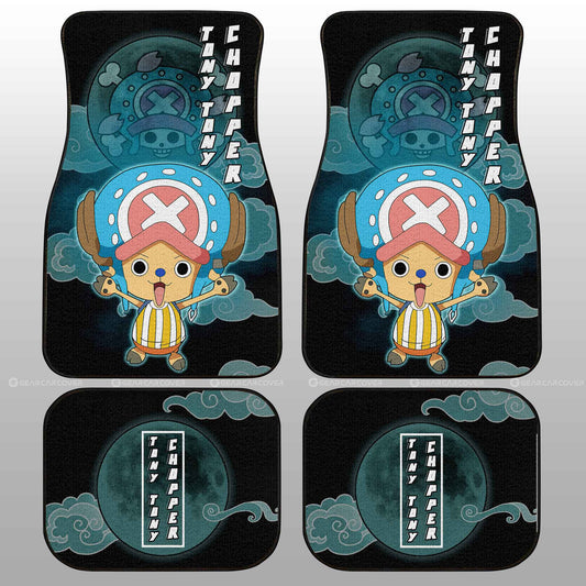 One Piece Car Mats Tony Tony Chopper Graphic Cloud And Moon Pattern Car Floor Mats Black Blue