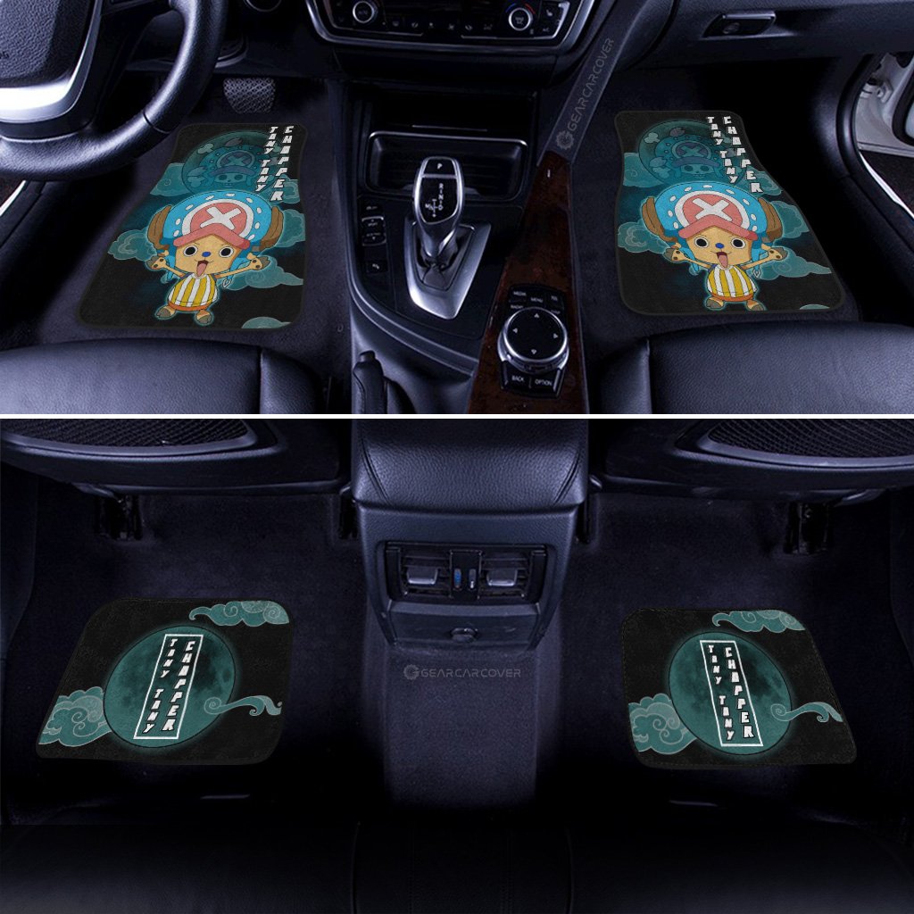 One Piece Car Mats Tony Tony Chopper Graphic Cloud And Moon Pattern Car Floor Mats Black Blue