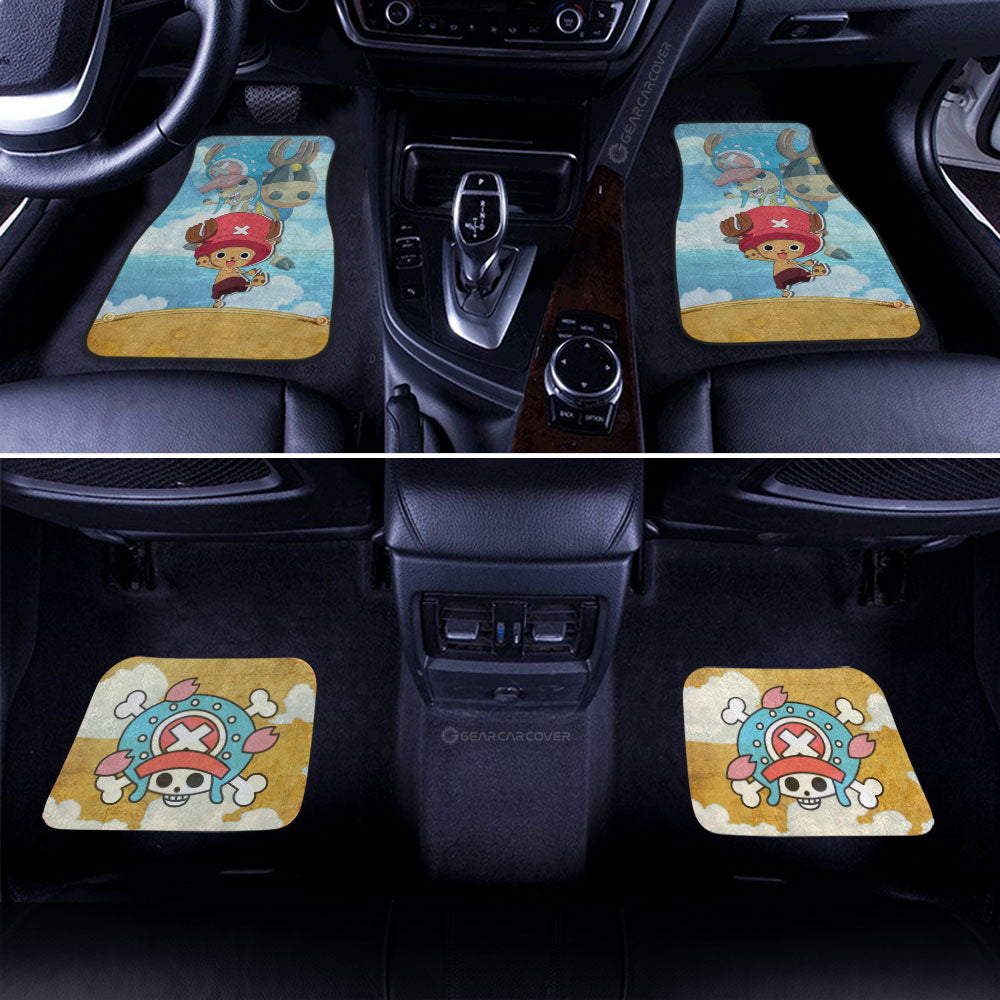 One Piece Car Mats Cute Young Tony Tony Chopper Jolly Roger Symbol Car Floor Mats Colorful