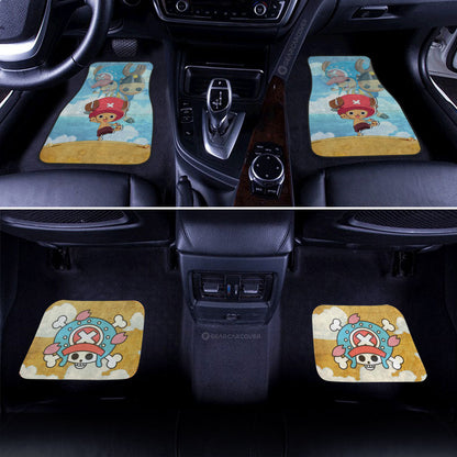 One Piece Car Mats Cute Young Tony Tony Chopper Jolly Roger Symbol Car Floor Mats Colorful