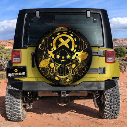One Piece Spare Tire Cover One Piece Character Tony Tony Chopper Silhouette Tire Covers Black Yellow