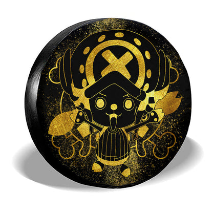 One Piece Spare Tire Cover One Piece Character Tony Tony Chopper Silhouette Tire Covers Black Yellow
