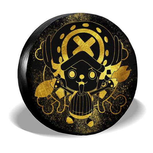 One Piece Spare Tire Cover One Piece Character Tony Tony Chopper Silhouette Tire Covers Black Yellow