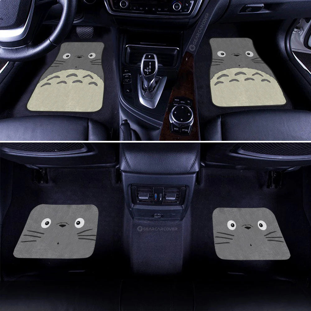 SGhibli Car Mats SGhibli My Neighbor Totoro Face Graphic Car Floor Mat Gray