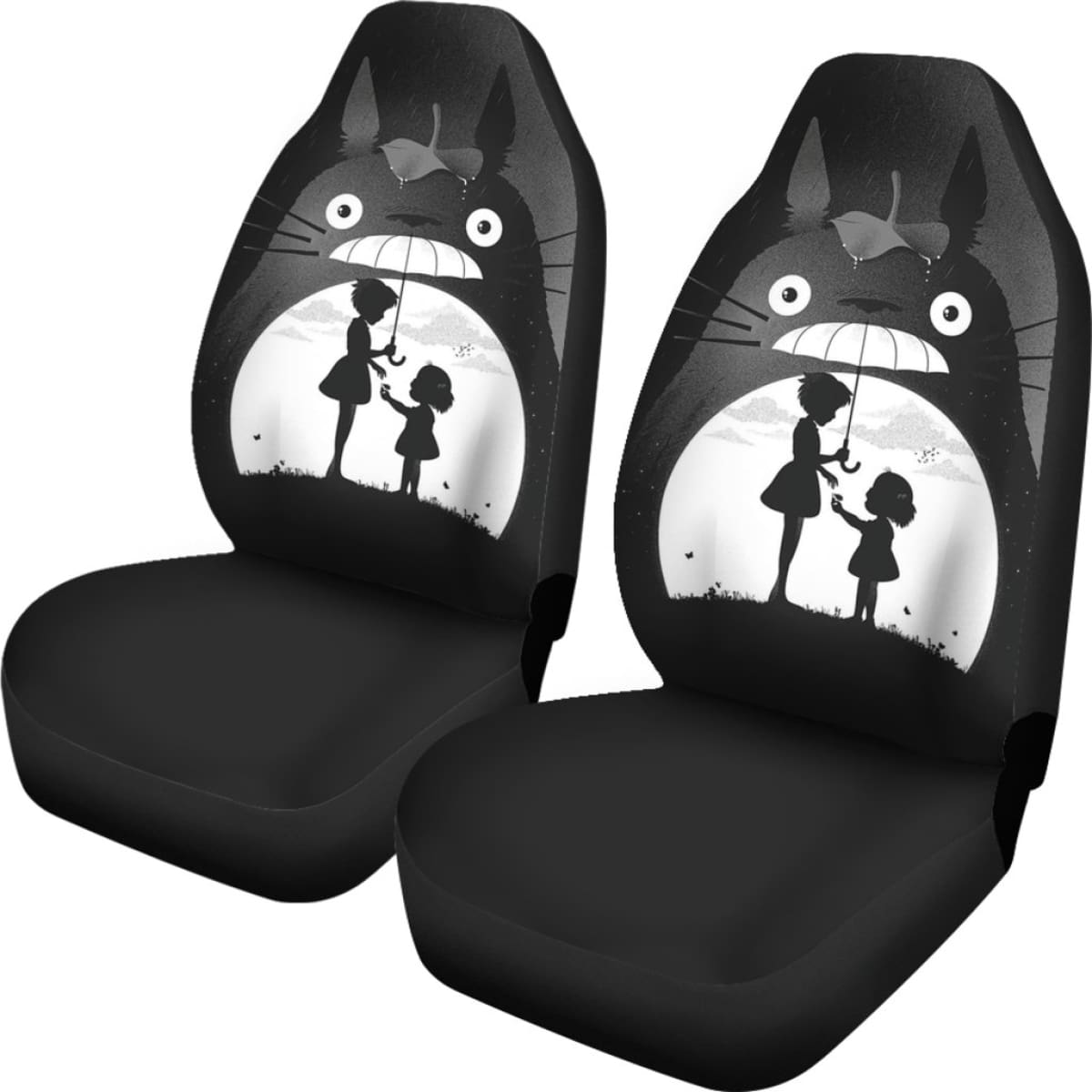 SGhibli Car Seat Covers My Neighbor Totoro Characters Silhouette Seat Covers Black White