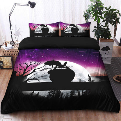 SGhibli Bedding Set Totoro Ghibli In Moon Night Duvet Covers Black Unique Gift