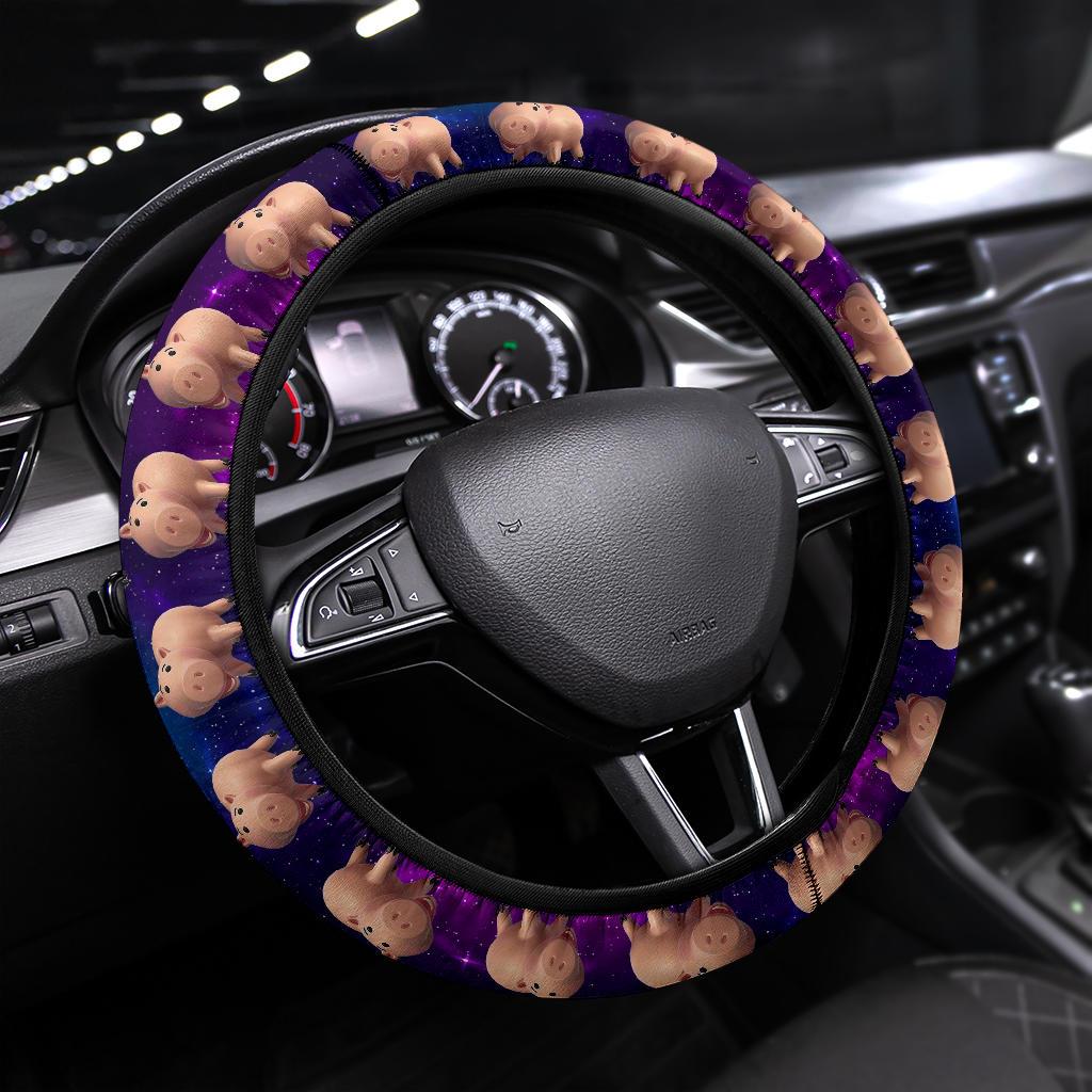 Toy Story Steering Wheel Cover Toy Story Hamm Graphic Pattern Driving Wheel Cover Pink Purple