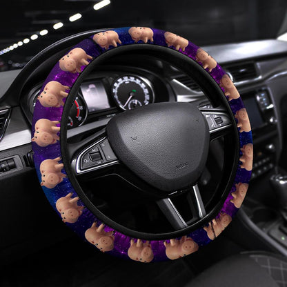 Toy Story Steering Wheel Cover Toy Story Hamm Graphic Pattern Driving Wheel Cover Pink Purple