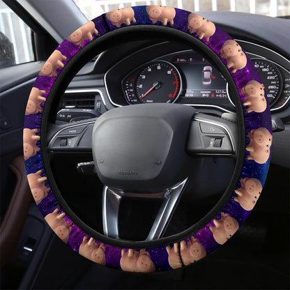 Toy Story Steering Wheel Cover Toy Story Hamm Graphic Pattern Driving Wheel Cover Pink Purple