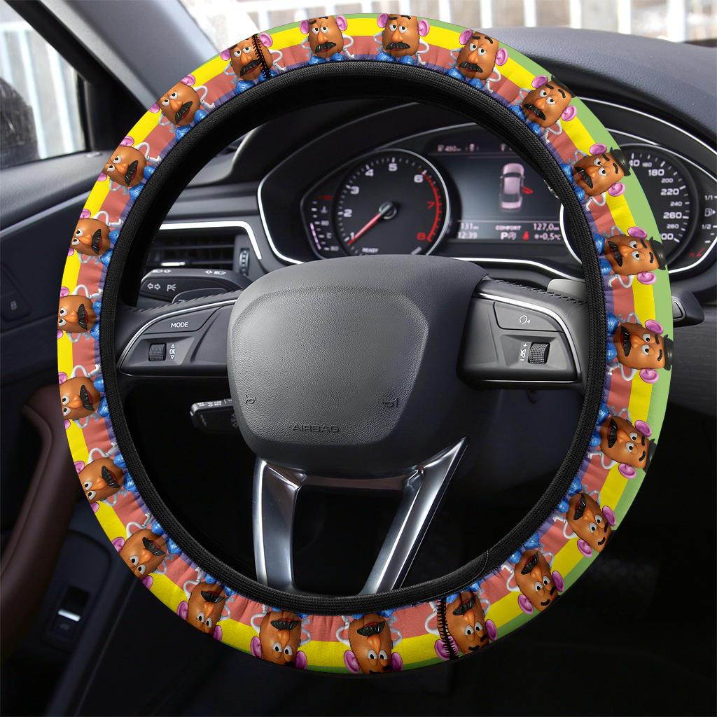 Toy Story Steering Wheel Cover Toy Story Mr Potato Head Graphic Pattern Driving Wheel Cover Brown