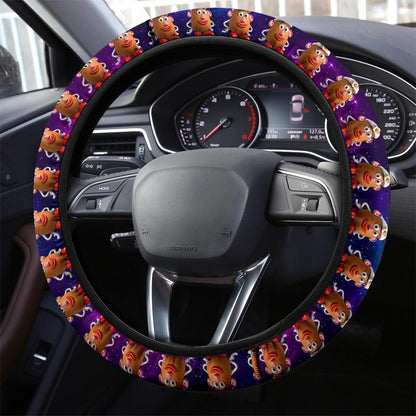 Toy Story Steering Wheel Cover Toy Story Mrs Potato Head Graphic Pattern Driving Wheel Cover Brown Purple