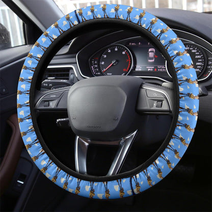 Toy Story Steering Wheel Cover Toy Story Woody Graphic Pattern Driving Wheel Cover Blue