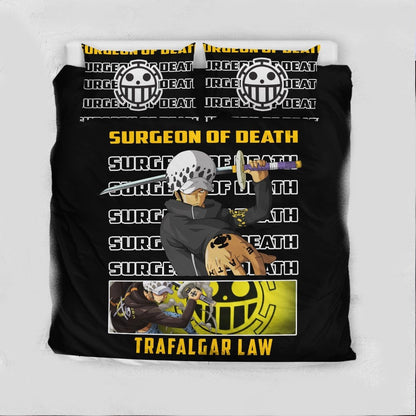 One Piece Bedding Set Trafalgar Law Surgeon Of Death Duvet Covers Black Unique Gift