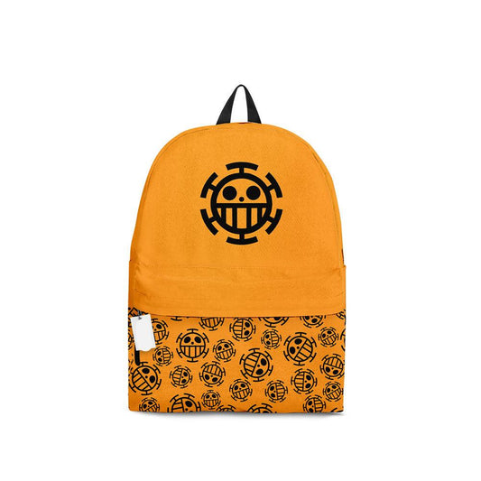 One Piece Backpack Trafalgar D Law Symbol Pattern Backpacks Orange