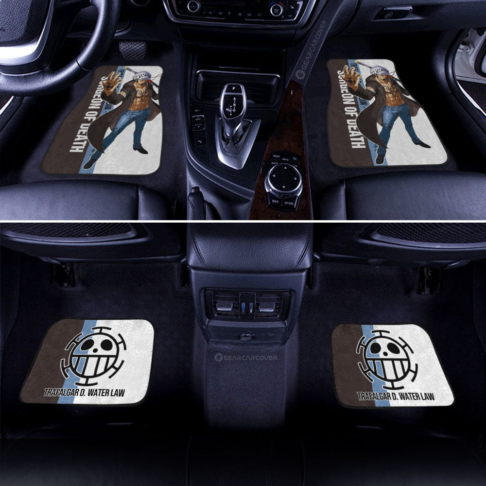 One Piece Car Mats Trafalgar Law Surgeon Of Death Heart Pirate Symbol Car Floor Mats Colorful