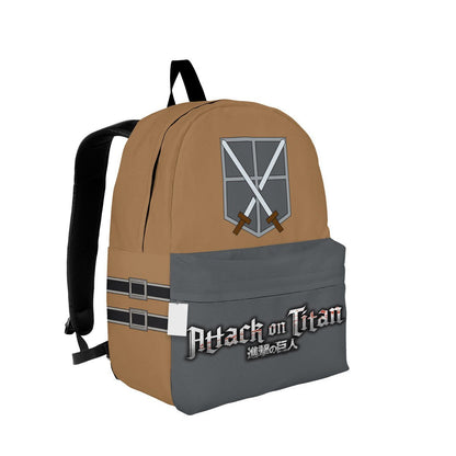 Attack On Titan Backpack Training Corps Suit Costume Backpacks Brown Gray