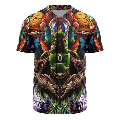 SW Baseball Jersey Trippy Boba Fett SW Jersey Shirt Colorful Unisex Adult New Release