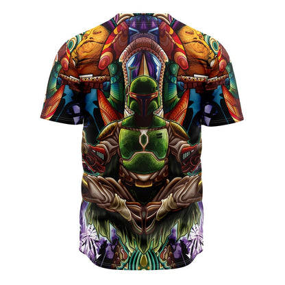 SW Baseball Jersey Trippy Boba Fett SW Jersey Shirt Colorful Unisex Adult New Release