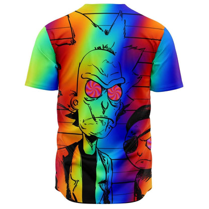 Rick and Morty Baseball Jersey Morty Eyes Rainbow Jersey Shirt Colorful Unisex Adult New Release