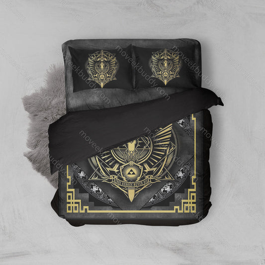 The Legend Of Zelda Bedding Set True Heroes Never Die Duvet Covers Black Unique Gift